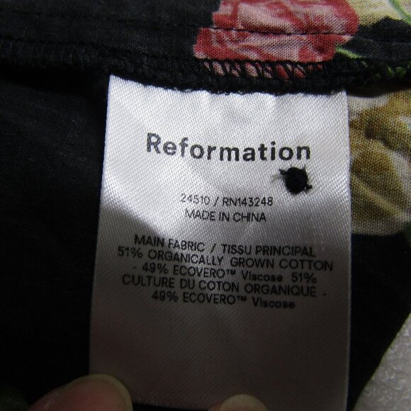 REFORMATION M Floral Night Bloom Hara Top Cottagecore Dark Romantic Witchy - Picture 9 of 11
